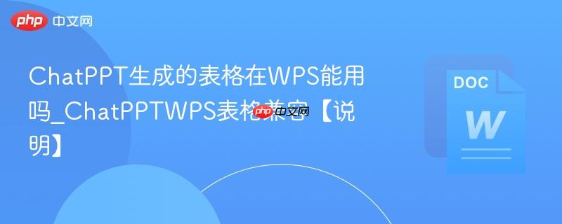 ChatPPT生成的表格在WPS能用吗_ChatPPTWPS表格兼容【说明】  第1张