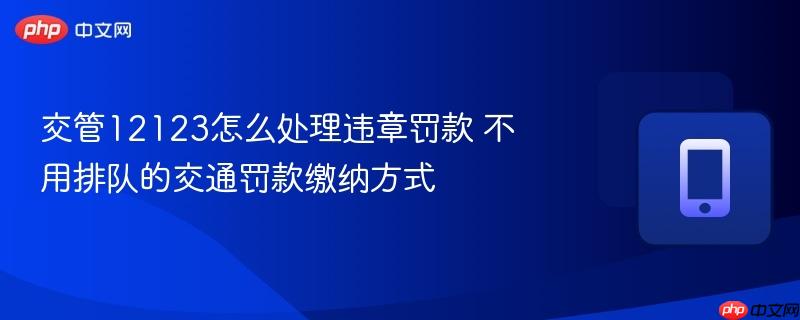交管12123怎么处理违章罚款 不用排队的交通罚款缴纳方式