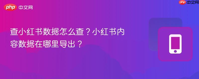 查小红书数据怎么查？小红书内容数据在哪里导出？