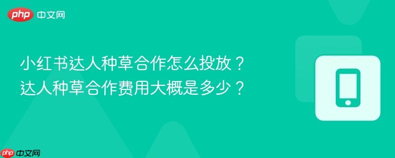 小红书达人种草合作怎么投放？达人种草合作费用大概是多少？  第1张