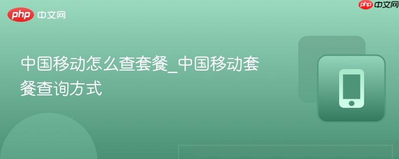 中国移动怎么查套餐_中国移动套餐查询方式  第1张