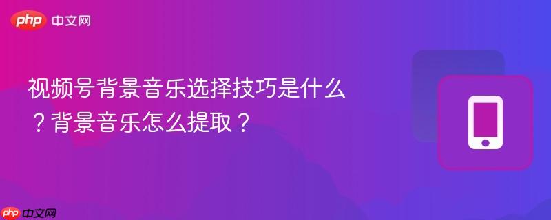 视频号背景音乐选择技巧是什么?背景音乐怎么提取? 第1张 视频号背景音乐选择技巧是什么?背景音乐怎么提取? 第1张