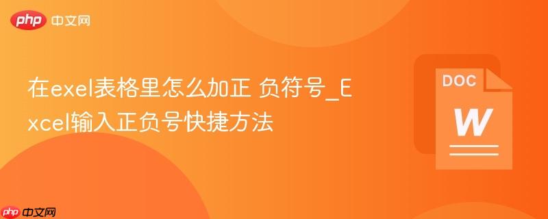 在exel表格里怎么加正 负符号_Excel输入正负号快捷方法  第1张