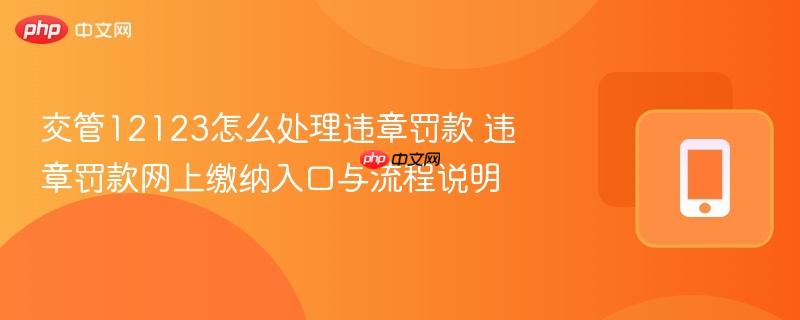 交管12123怎么处理违章罚款 违章罚款网上缴纳入口与流程说明  第1张