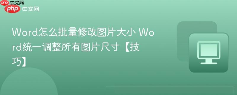 Word怎么批量修改图片大小 Word统一调整所有图片尺寸【技巧】  第1张