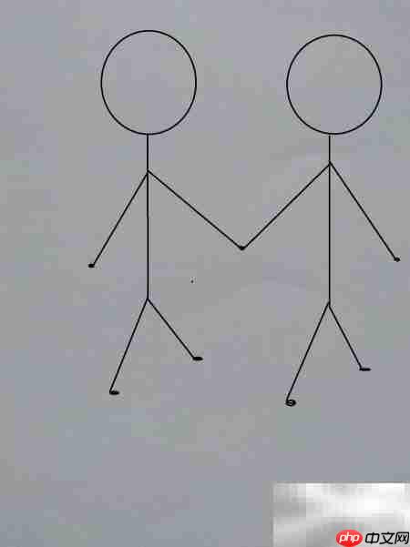 牵手火柴人简笔画教程  第4张