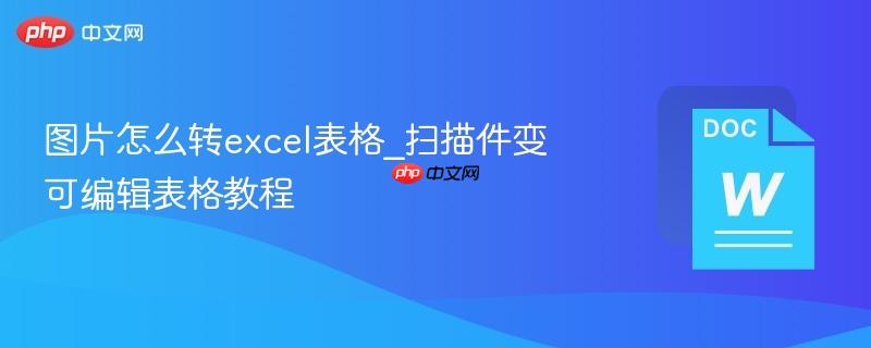 图片怎么转excel表格_扫描件变可编辑表格教程  第1张