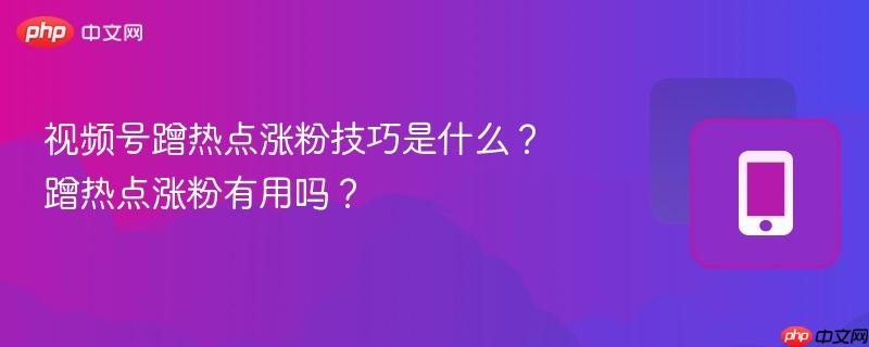 视频号蹭热点涨粉技巧是什么？蹭热点涨粉有用吗？  第1张