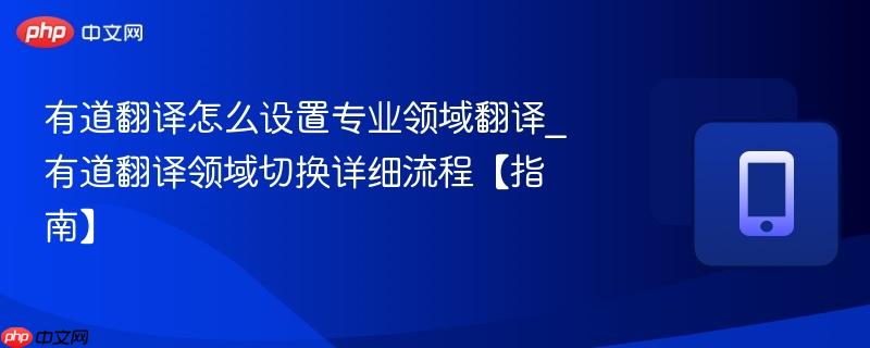 有道翻译怎么设置专业领域翻译_有道翻译领域切换详细流程【指南】  第1张