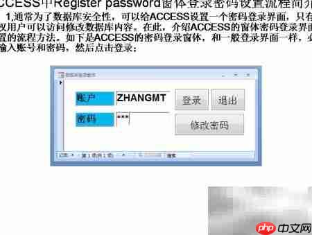 ACCESS密码登录窗体设置  第1张