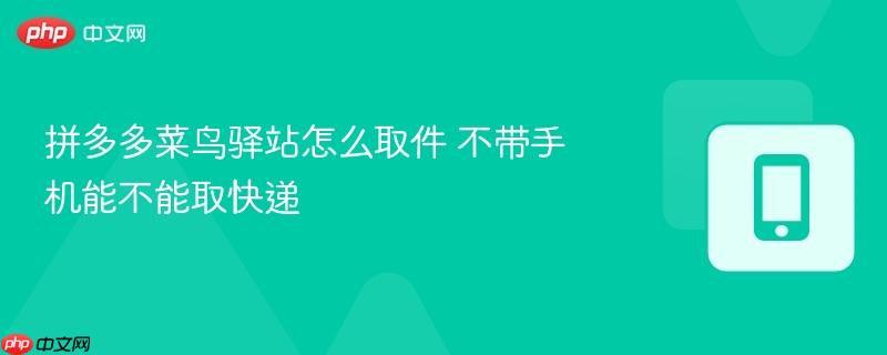 拼多多菜鸟驿站怎么取件 不带手机能不能取快递  第1张