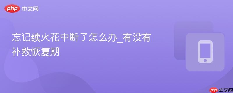 忘记续火花中断了怎么办_有没有补救恢复期  第1张
