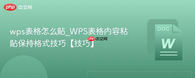wps表格怎么贴_WPS表格内容粘贴保持格式技巧【技巧】  第1张