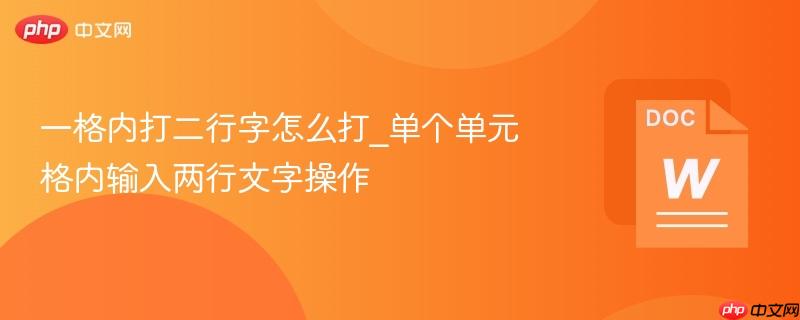 一格内打二行字怎么打_单个单元格内输入两行文字操作  第1张