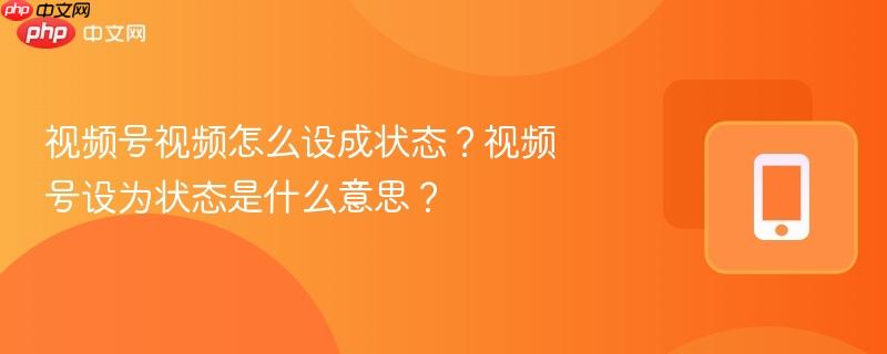 视频号视频怎么设成状态？视频号设为状态是什么意思？