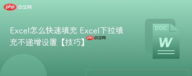 Excel怎么快速填充 Excel下拉填充不递增设置【技巧】  第1张
