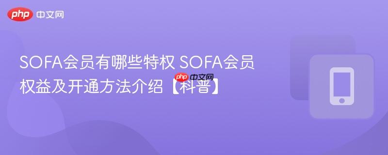 SOFA会员有哪些特权 SOFA会员权益及开通方法介绍【科普】