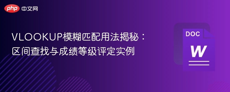 VLOOKUP模糊匹配用法揭秘：区间查找与成绩等级评定实例  第1张