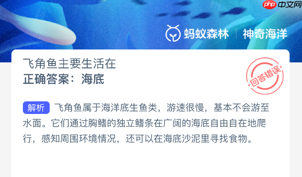 飞角鱼主要生活在