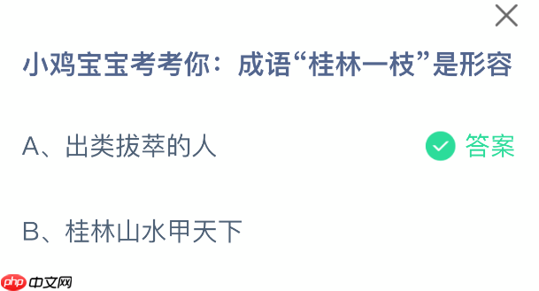 小鸡宝宝考考你：成语桂林一枝是形容  第1张