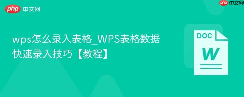wps怎么录入表格_WPS表格数据快速录入技巧【教程】  第1张