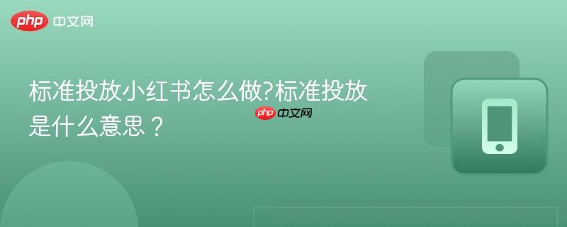 标准投放小红书怎么做?标准投放是什么意思? 第1张 标准投放小红书怎么做?标准投放是什么意思? 第1张