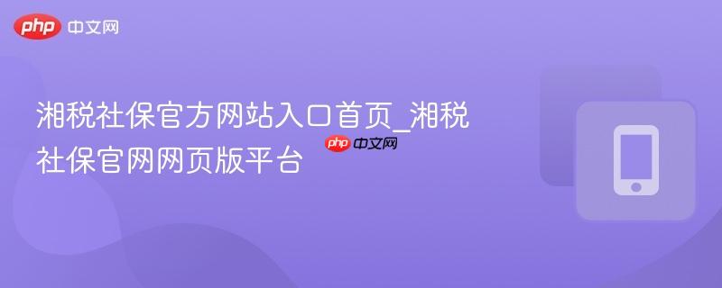 湘税社保官方网站入口首页_湘税社保官网网页版平台  第1张