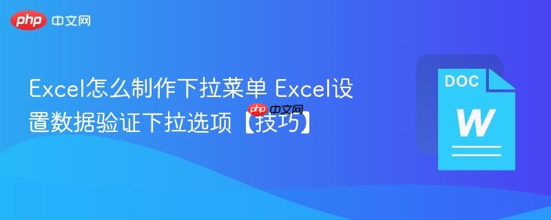 Excel怎么制作下拉菜单 Excel设置数据验证下拉选项【技巧】  第1张