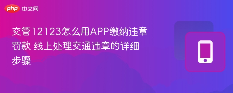 交管12123怎么用APP缴纳违章罚款 线上处理交通违章的详细步骤