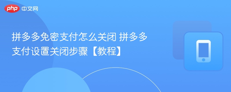 拼多多免密支付怎么关闭 拼多多支付设置关闭步骤【教程】  第1张