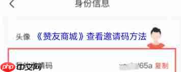 赞友商城怎么查看自己的邀请码  第1张
