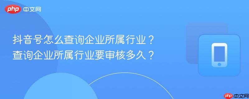 抖音号怎么查询企业所属行业？查询企业所属行业要审核多久？  第1张