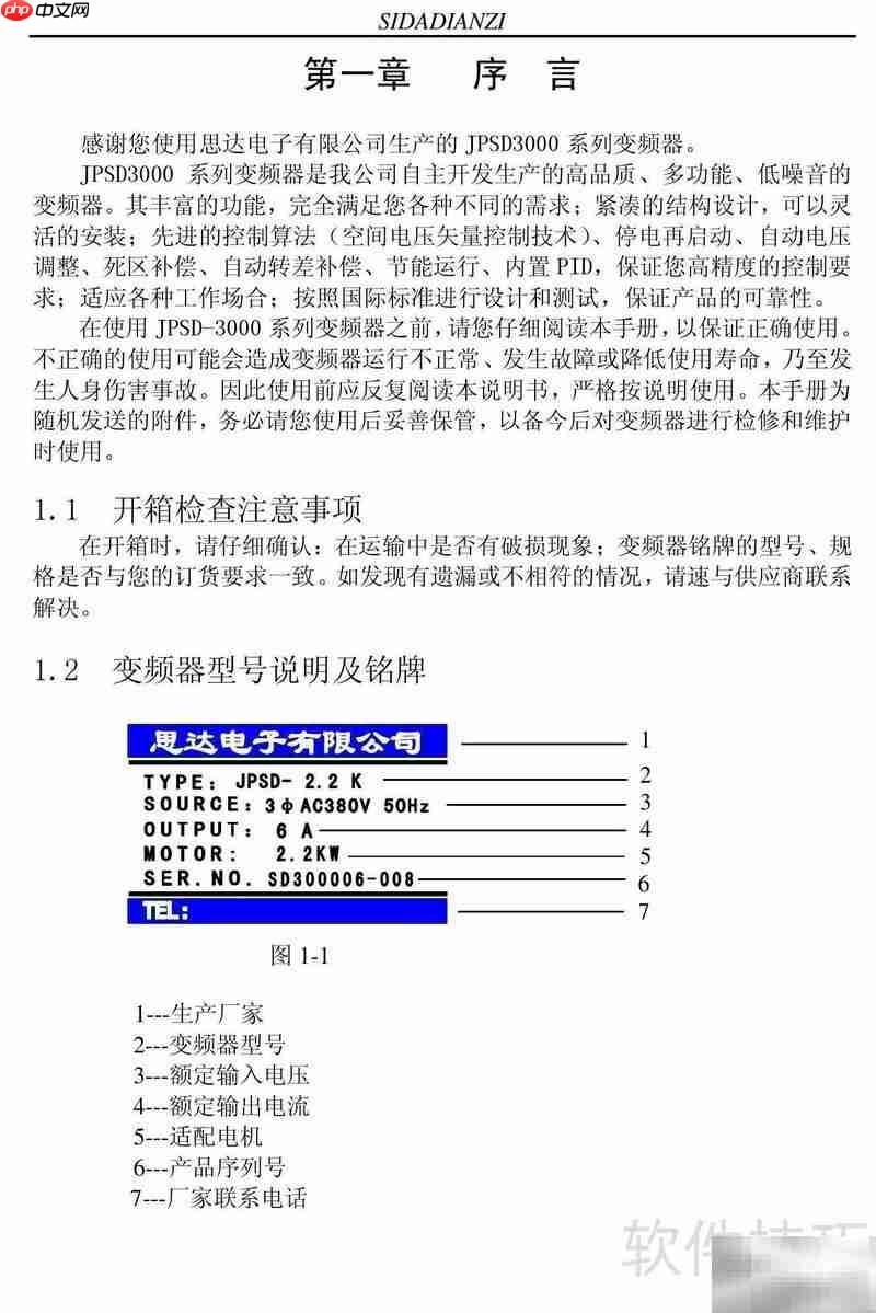 思达JPSD3000-P变频器使用说明  第6张