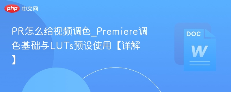 PR怎么给视频调色_Premiere调色基础与LUTs预设使用【详解】  第1张