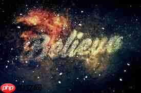 如何用PS3D制作粒子冲击星空主题海报教学