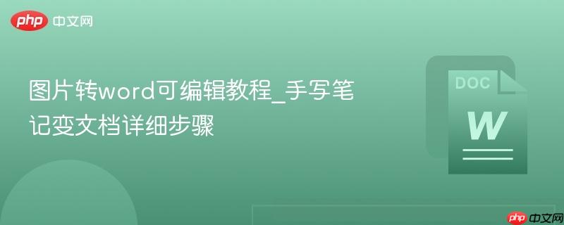 图片转word可编辑教程_手写笔记变文档详细步骤  第1张