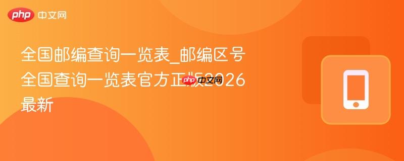 全国邮编查询一览表_邮编区号全国查询一览表官方正版2026最新  第1张