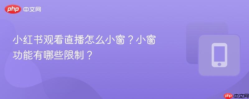 小红书观看直播怎么小窗？小窗功能有哪些限制？  第1张
