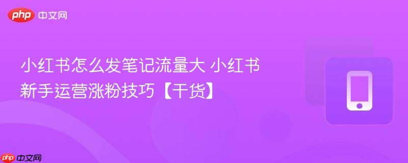 小红书怎么发笔记流量大 小红书新手运营涨粉技巧【干货】  第1张
