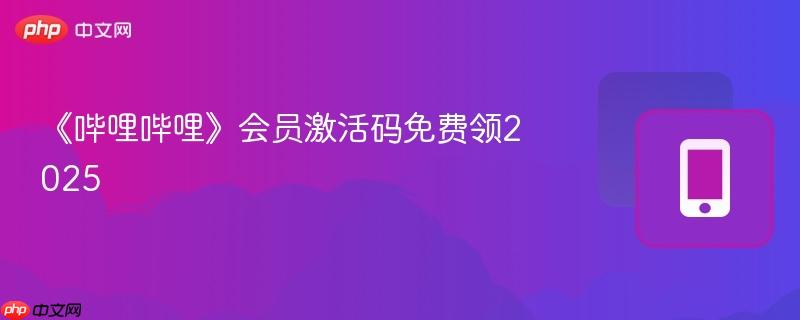 《哔哩哔哩》会员激活码免费领2025