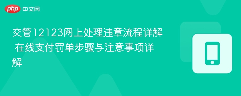交管12123网上处理违章流程详解 在线支付罚单步骤与注意事项详解  第1张