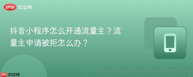抖音小程序怎么开通流量主?流量主申请被拒怎么办? 第1张 抖音小程序怎么开通流量主?流量主申请被拒怎么办? 第1张