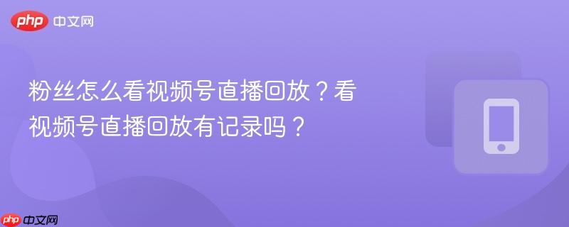 粉丝怎么看视频号直播回放?看视频号直播回放有记录吗? 第1张 粉丝怎么看视频号直播回放?看视频号直播回放有记录吗? 第1张