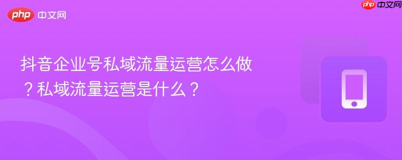 抖音企业号私域流量运营怎么做？私域流量运营是什么？  第1张