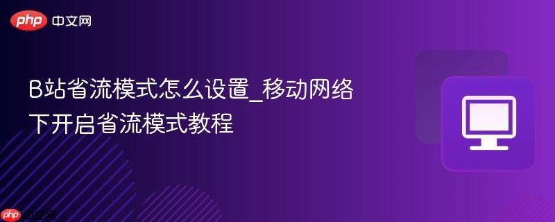 B站省流模式怎么设置_移动网络下开启省流模式教程
