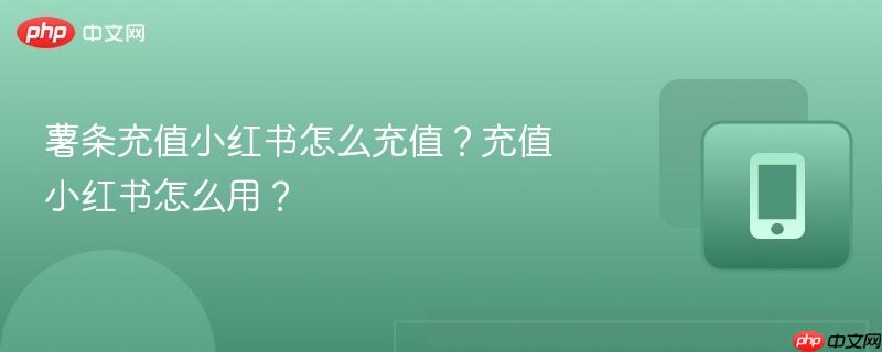 薯条充值小红书怎么充值？充值小红书怎么用？  第1张