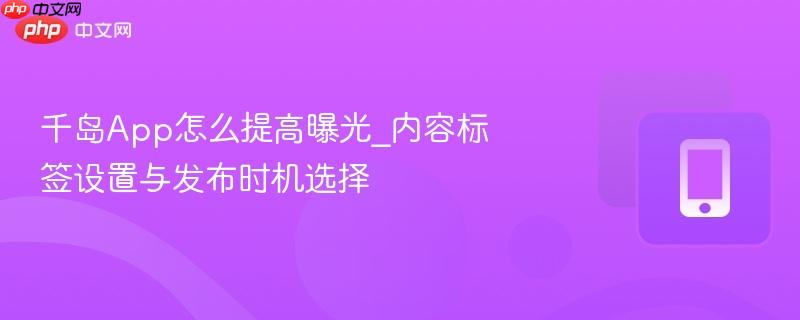 千岛App怎么提高曝光_内容标签设置与发布时机选择  第1张