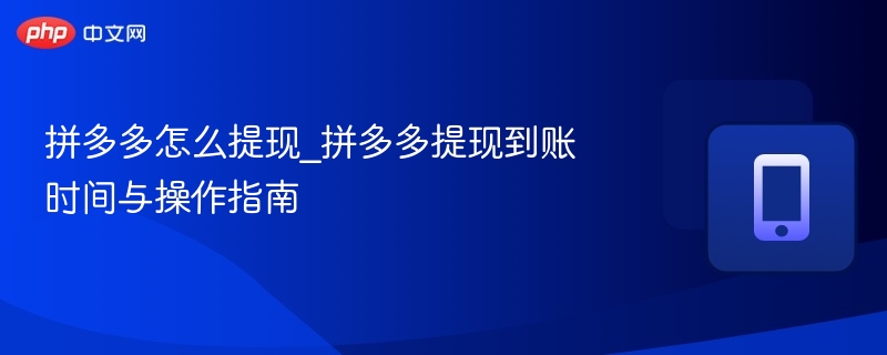 拼多多怎么提现_拼多多提现到账时间与操作指南  第1张
