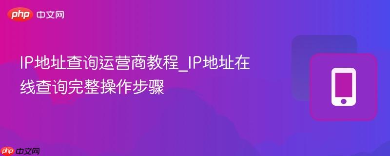 IP地址查询运营商教程_IP地址在线查询完整操作步骤  第1张