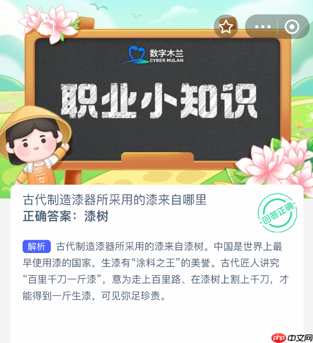 古代制造漆器所采用的漆来自哪里